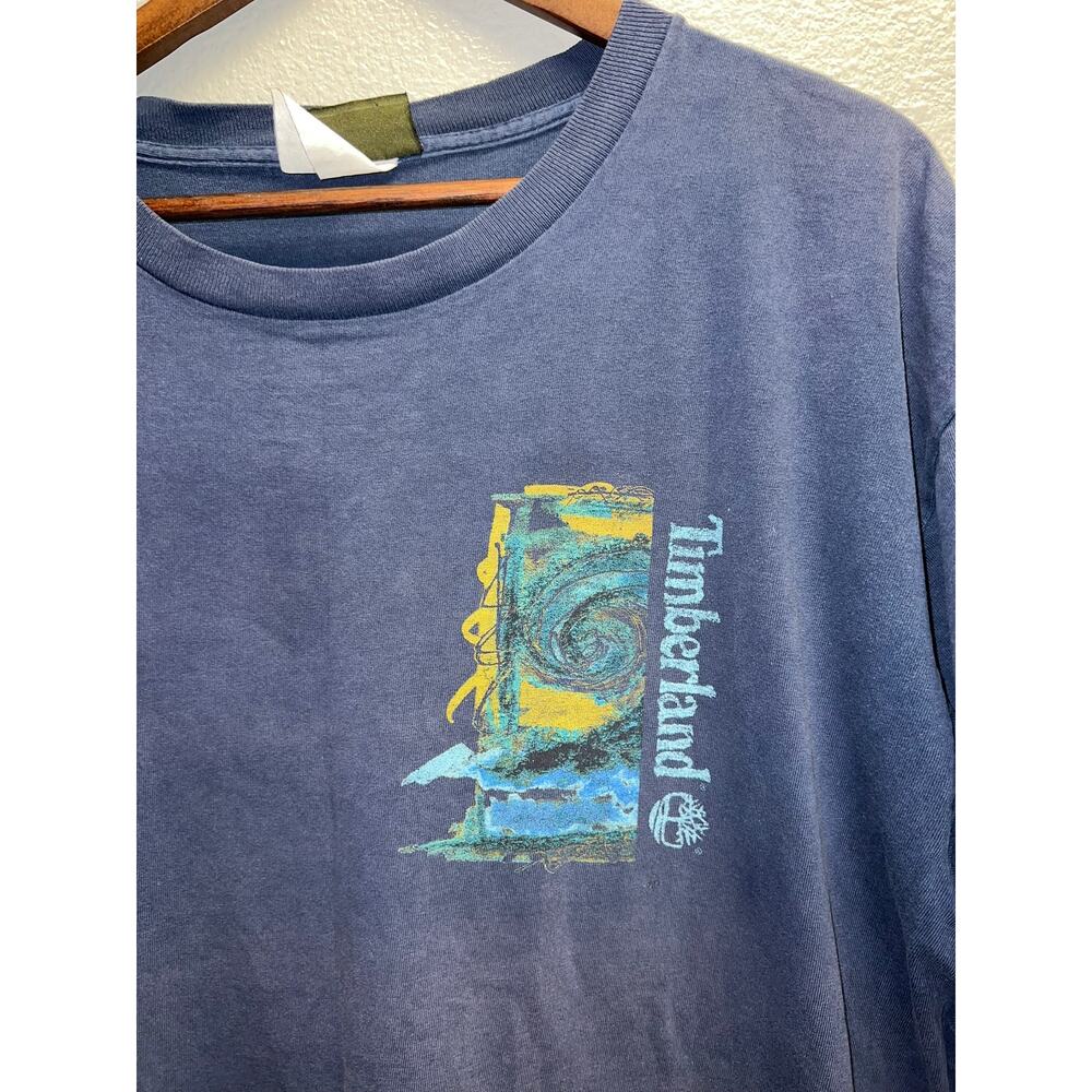 Vintage Timberland Weathergear Shirt Blue Surf Art Artwork Graphic Tee Vtg Xl View 3
